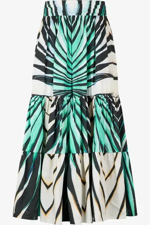 Roberto Cavalli Jupe Midi En Coton Imprimé Ray Of Sea - Female Jupes 38
