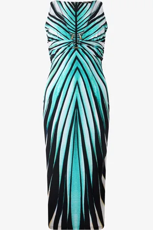 Roberto Cavalli Ray Of Sea Imprimé Robe Midi - Female Robes 38