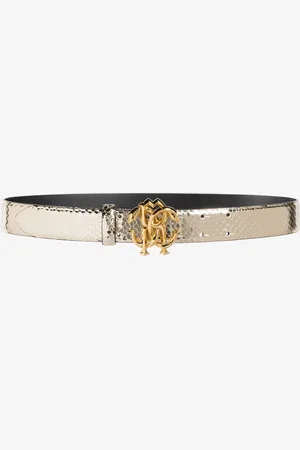 Roberto Cavalli Ceinture En Cuir À Boucle Mirror Snake - Female Ceintures 80