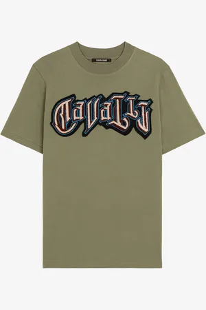 Roberto Cavalli T-shirt En Coton À Logo Appliqué - Male T-shirts Et Polos S