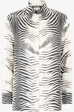 Roberto Cavalli Chemise En Soie À Imprimé Zèbre - Female Blouses Et Tops 38