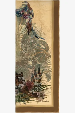 Roberto Cavalli Stole With Jungle Print - Female Foulards Et Echarpes Unica