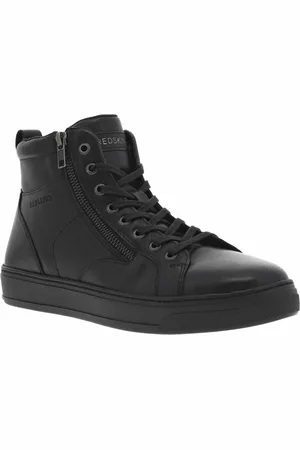 Redskins Baskets En Cuir Noires Et à Lacets Et Zip Latéral - Noires
