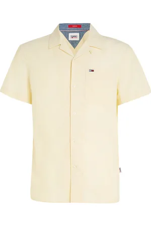 Tommy Hilfiger Chemise Avec Manches Courtes Et Col à Revers Lin Jaune - Jaune