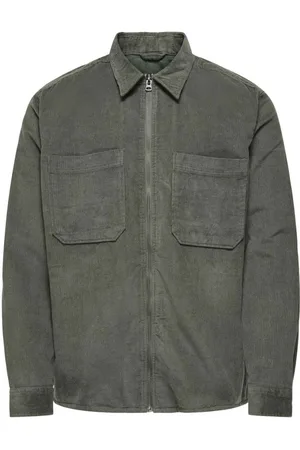 Only & Sons Veste Avec Des Manches Longues Et Un Col Français En Coton Anthracite - Anthracite