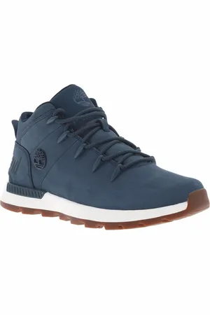 Timberland Bottines En Cuir Bleues Marine Et à Lacets Ronds - Marine