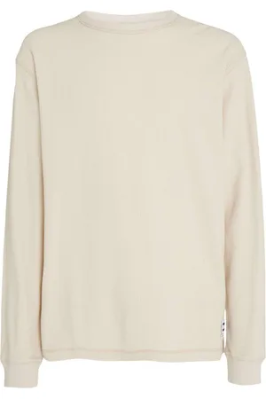 Tommy Hilfiger T-shirt Coton En Transition Avec Manches Longues Et Col Rond Beige - Beige