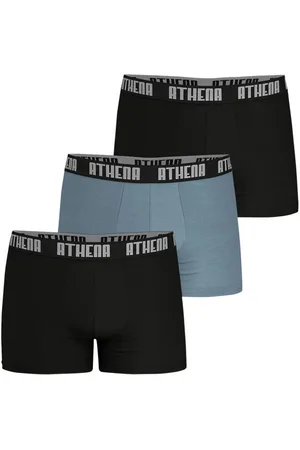 ATHENA Lot De 3 Boxers Classiques En Coton Bicolores Avec Le Nom De La Marque - Multicolores