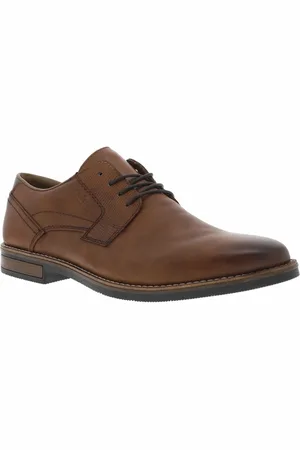 Rieker Derbies En Cuir Cognac Et à Lacets Ronds - Cognac