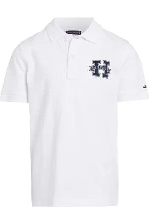 Tommy Hilfiger Polo Junior Garçon Coton Avec Manches Courtes Et Col Boutonné Blanc - Blanc