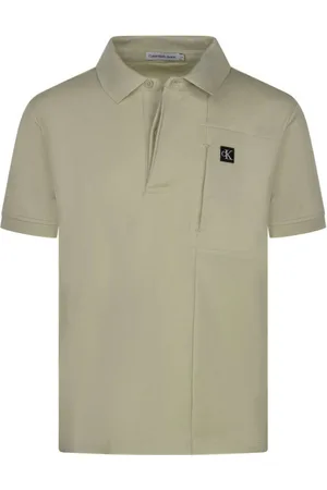 Calvin Klein Polo à Col Boutonné En Coton Sable - Sable