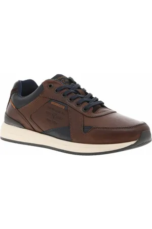 Redskins Sneakers En Cuir Cognac Et à Lacets - Cognac