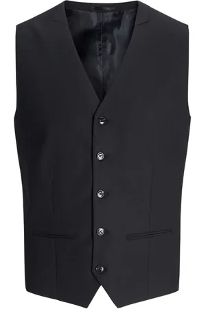JACK & JONES Gilet Premium Laine Mélangée Avec Sans Manches Et Col V Noir - Noir