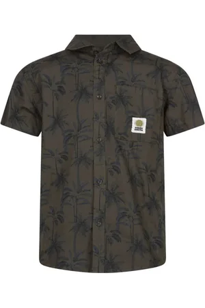 Teddy Smith Chemise Avec Manches Courtes Et Col Français Junior Garçon En Coton Kaki - Kaki
