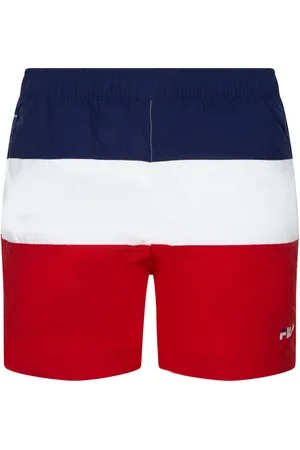 Fila Short De Bain Bleu Marine, Blanc Et Rouge - Marine
