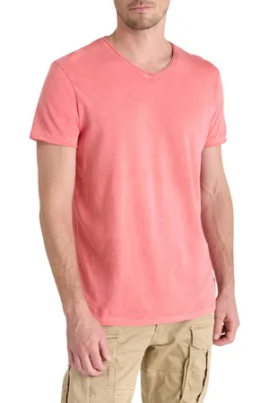 Le Temps des Cerises Tee-shirt Coupe Droite En Coton Corail Légèrement Délavé - Corail
