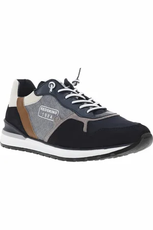 Redskins Baskets Basses En Cuir Nubuck Bleu Marine Et à Lacets élastiqués - Bleu Marine