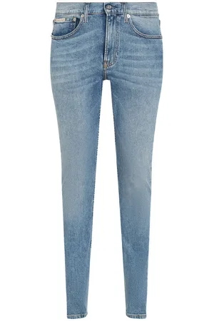 Calvin Klein Jean Coupe Slim Calvin Klein En Coton Bleu Stone Délavé - Stone
