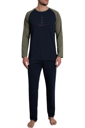TOM TAILOR Pyjama Long Avec Manches Longues Et Col Rond Marine Bicolore - Marine