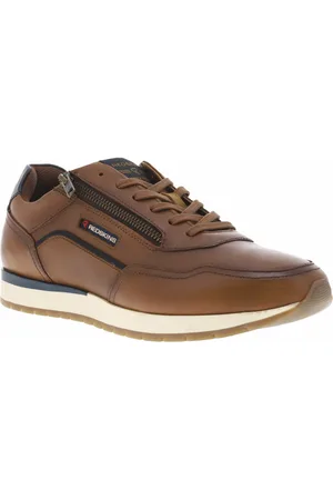 Redskins Sneakers En Cuir Marrons Et à Lacets Plats Et Zip - Marron