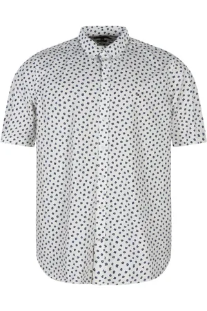 Tommy Hilfiger Chemise Avec Manches Courtes Et Col Américain Tommy Hilfiger Big & Tall Coton Blanche Fleurie - Blanche