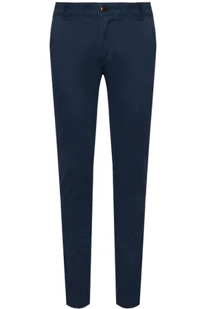 Tommy Hilfiger Pantalon Chino En Coton Stretch Bleu Marine - Bleu