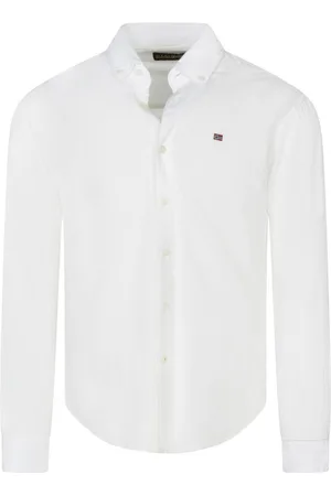 Napapijri Chemise Coupe Regular Fit En Coton Blanche Avec Le Logo Brodé En Petit - Blanche