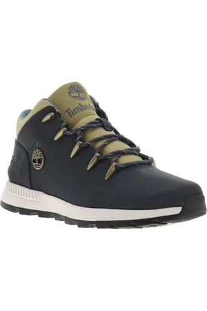 Timberland Bottines Sprint Trekker Mid En Cuir Bleu Marine Et à Lacets - Bleu Marine