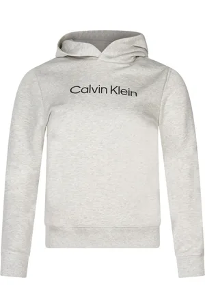 Calvin Klein Sweat Junior Garçon Calvin Klein Coton Avec Manches Longues Et Col à Capuche Gris Chiné - Gris