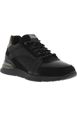 Bullboxer Baskets Basses (h) En Cuir Noir Et à Lacets Ronds - Noir