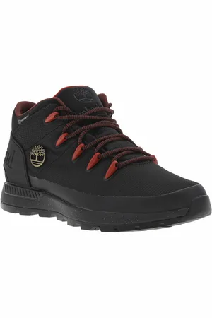 Timberland Bottines Noires à Semelle Sneaker, à Lacets Tressés Et Doublure Bordeaux - Noires