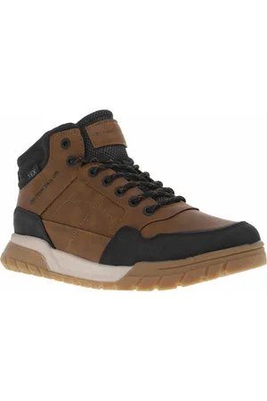 TOM TAILOR Bottines Noisette Et à Lacets Et Zip Latéral - Noisette