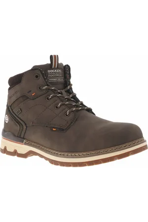 Dockers Bottines Café Et à Zip Et Lacets Ronds - Café