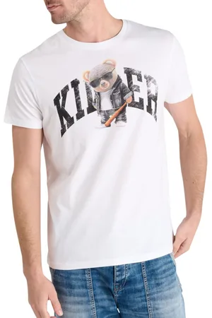Le Temps des Cerises Tee-shirt Coupe Droite En Coton Blanc Imprimé à La Poitrine - Blanc