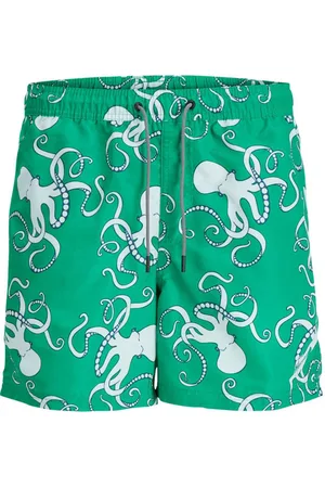 JACK & JONES Short De Bain Junior Garçon Vert Imprimé Poulpe - Vert