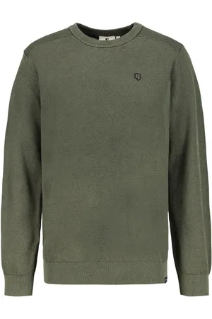 Garcia Pull Coton Avec Manches Longues Et Col Rond Kaki - Kaki
