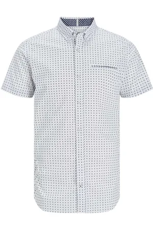 JACK & JONES Chemise Premium Coton Avec Manches Courtes Et Col Américain Blanche - Blanche