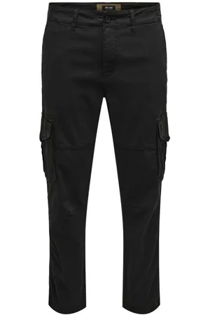 Only & Sons Pantalon Avec Une Coupe Droite En Coton Mélangé Noir - Noir