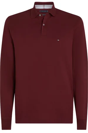 Tommy Hilfiger Polo Tommy H Sportswear Coton Biologique Régular Avec Manches Longues Et Col Polo Bordeaux - Bordeaux