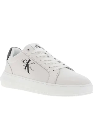 Calvin Klein Baskets Basses Chunky Cupsole Mono Lth En Cuir Blanches - Blanches