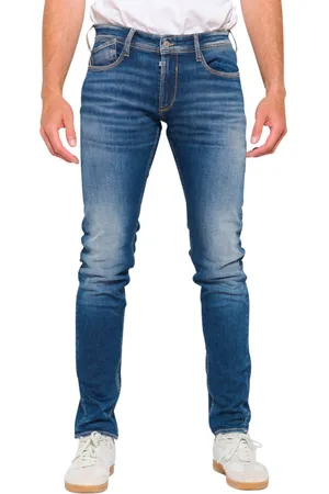 Le Temps des Cerises Jean Coupe Skinny En Coton Bleu Stone Délavé Aux Genoux - Stone