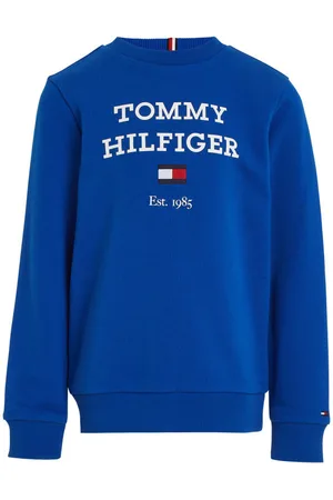 Tommy Hilfiger Sweat Junior Garçon Coton En Transition Avec Manches Longues Et Col Rond Bleu électrique - Bleu électrique