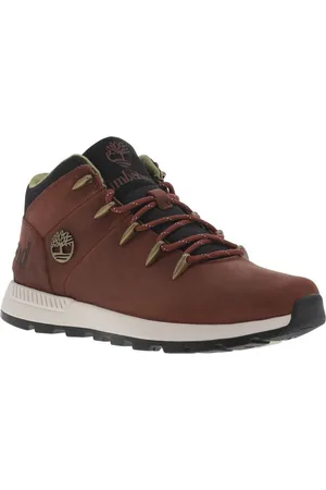 Timberland Bottines Sprint Trekker Mid En Cuir Bordeaux Et à Lacets - Bordeaux