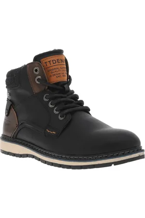 TOM TAILOR Bottines Noir Et à Lacets Plats Et Zip - Noir