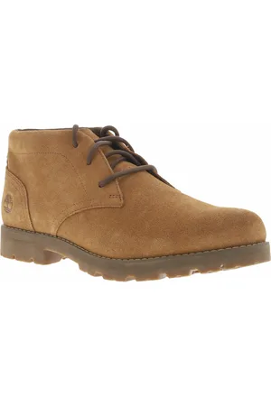Timberland Bottines En Cuir Marrons Et à Lacets Ronds - Marron
