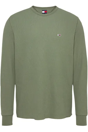 Tommy Hilfiger T-shirt Avec Manches Longues Et Col Rond Kaki - Kaki