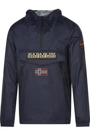 Napapijri Coupe-vent à Capuche Coupe Regular Fit Bleu Marine à Col Zippé - Marine