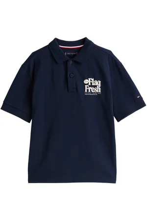 Tommy Hilfiger Polo Junior Garçon Coton Régénératif Avec Manches Courtes Et Col Polo Marine - Marine