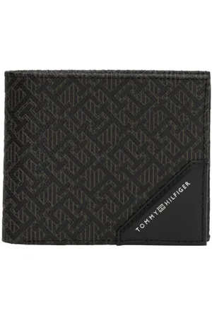 Tommy Hilfiger Portefeuille Cuir Noir Monogrammes - Noir