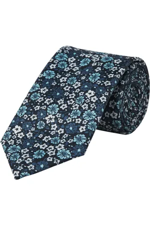 JACK & JONES Cravate Bleu Marine Imprimé Floral - Marine